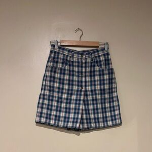 Liz Claiborne Lizwear Plaid Button Front Skorts 100% Cotton Size 6
